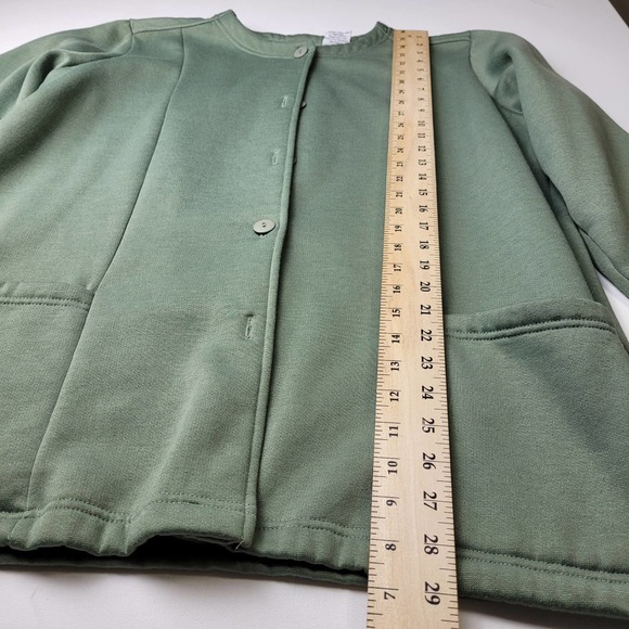 Blair Women's Sweater Green Large Button Front Pockets Soft Casual Long  Line - Picture 8 of 11